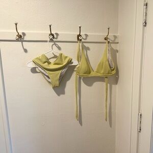 Cider Light Green Textured Bikini